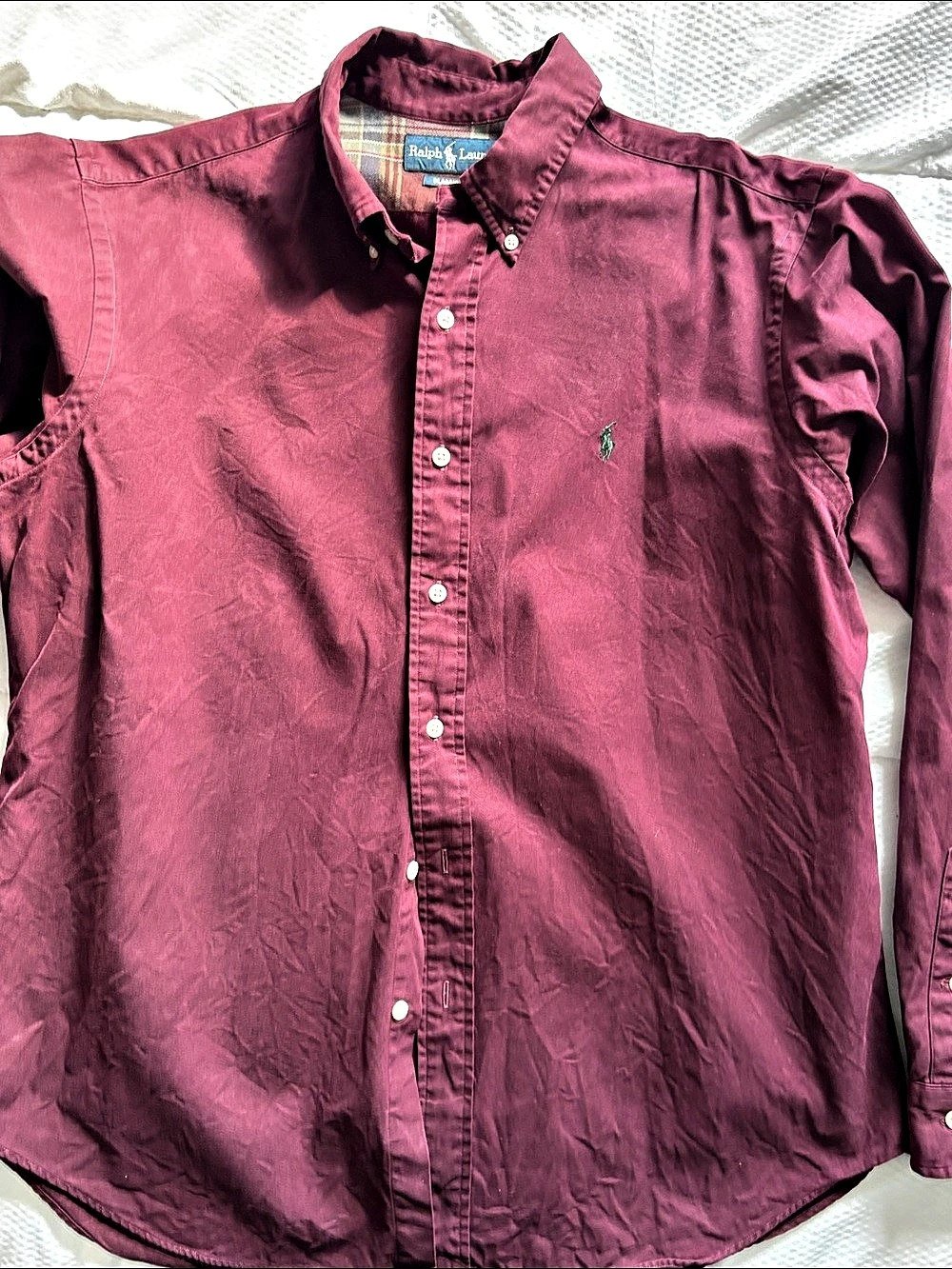 Polo Ralph Lauren Custom Fit Oxford Shirt Long Sleeve Button Down in burgundy XL